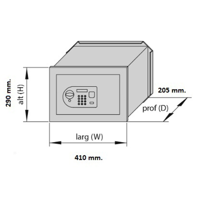 Vendita online Cassaforte elettronica con lettore impronte digitali 41x20,5x29 cm